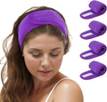 TopTie 4PCS Spa Facial Headband Skincare Makeup Head Wrap Adjustable Terry Cloth Head Band for Washing Face
