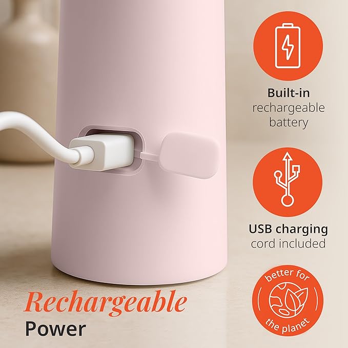 Raedia 2.0 Handheld Facial Cleansing Brush with 4 Interchangeable Brush Heads by Vanity Planet - Lightweight Daily Cleansing Brush for Glowing Skin - Water Resistant Face Exfoliator - Pink