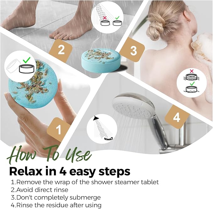 SWCANDY Shower Steamers Aromatherapy Birthday Gifts for Women Travel Essentials, 8 Pcs Eucalyptus, Bath Bombs Shower Bombs with Natural Essential Oils, Relaxation Home SPA