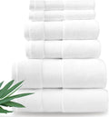 Alusa Home Ultra Soft & Plush Viscose from Bamboo Bath Towels - 700 GSM Luxury Bath Towels - 6 Piece Set - Super Absorbent & Quick Drying (White)