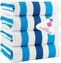 CASA COPENHAGEN Monaco Beach Towels Designed in Denmark Rough and Tough, Quick Dry, for Pool, Bath & Shower 30x60 inches 4 Pieces Cotton Beach Bath Towels Set - Navy Blue