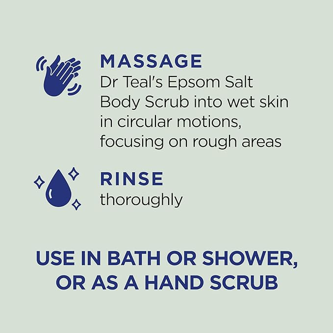 Dr Teal's Pure Epsom Salt Body Scrub, Relax & Relief with Eucalyptus & Spearmint Essential Oils, 16 oz (Pack of 3)