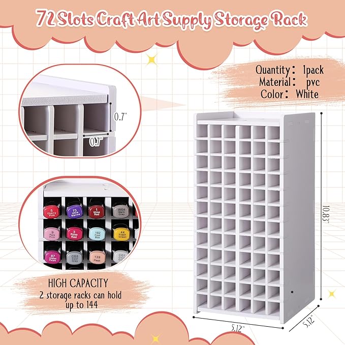 2 Pack Marker Storage Organizer Marker Organizer for Desk Holder Art Paint Pen Rack with Removable Divider to Store Paint Brushes Pens Color Pencils(10.83 x 5.12 x 5.12)