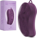 MainBasics Silicone Body Scrubber Dual-Sided Shower Loofah and Massaging Nodes (Purple, Massage)