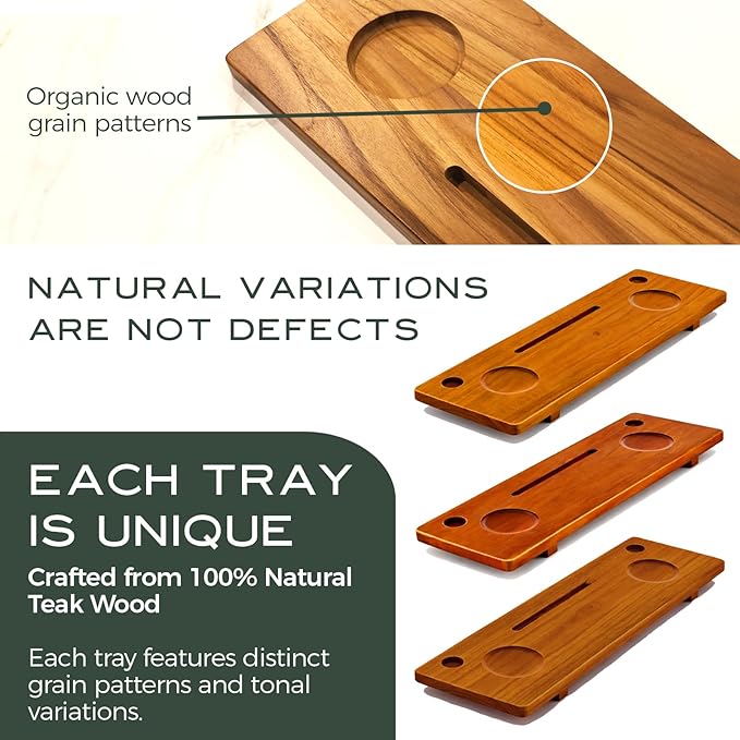Teak Bathtub Tray for Tub 35” | Bath Tub Tray Wood for Large & Freestanding Tubs, Bathtub Trays for Tub, Bath Tray for Tub, Bath Table Tray | Grand Fjord by JapandiSpirit