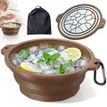 Ice Face Bowl with Built-in Ice Tray, Collapsible Silicone Facial Ice Bath Bowl for Cold Plunge Therapy, Skin Tightening & Acne Relief, Portable Spa Tool for Home & Travel Versatile Use