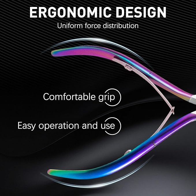 Precision Cuticle Nippers Trimmer Set, Double Spring Cuticle Remover Pusher Cutter, Manicure Pedicure Tools for Toenails Hard Skin Nail Care Supplies, Nail Clippers&Scissors (Silver+ Colored)