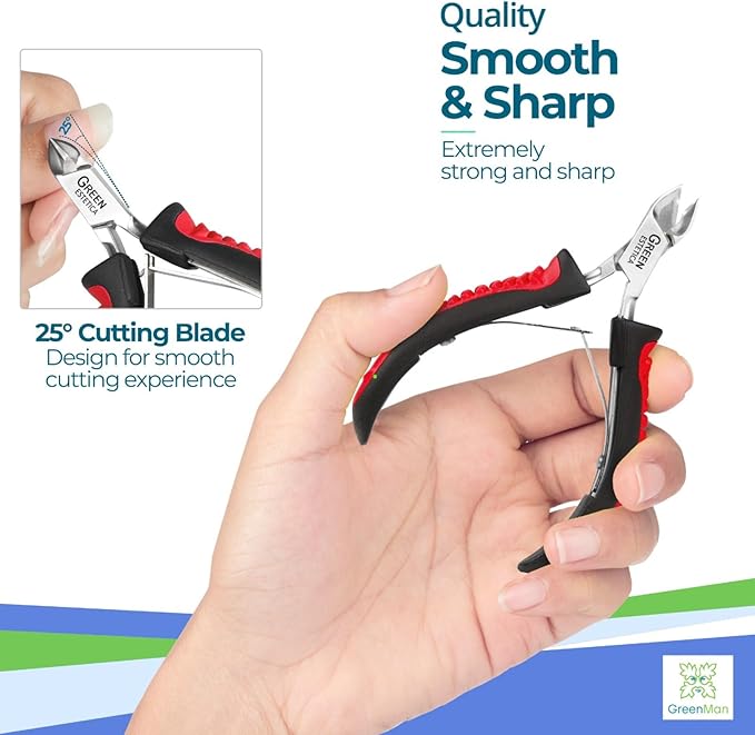 Cuticle Trimmer with Non-Slip Grip Handle Professional Stainless Steel Cuticle Cutter Sharp Blades Double Spring Cuticle Nippers for Nail Care Pedicure Manicure Nail Tools (Black & Red)