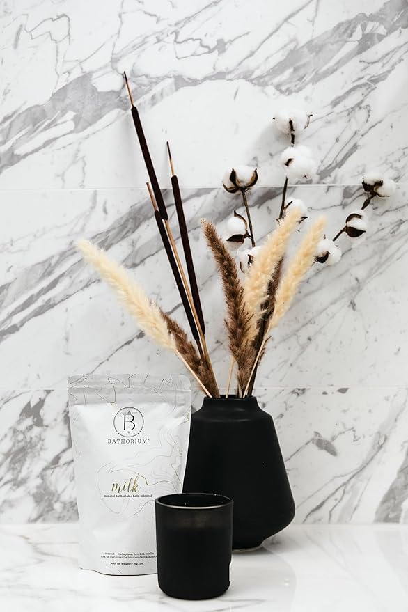 Bathorium Milk Mineral Bath Soak, Made with Coconut, Dead Sea Salt & Vanilla Bean CO2, Ideal for Hydration, pH Balanced Coconut Scented Bath Soak for Women, Approximately 5 Baths, 23 oz