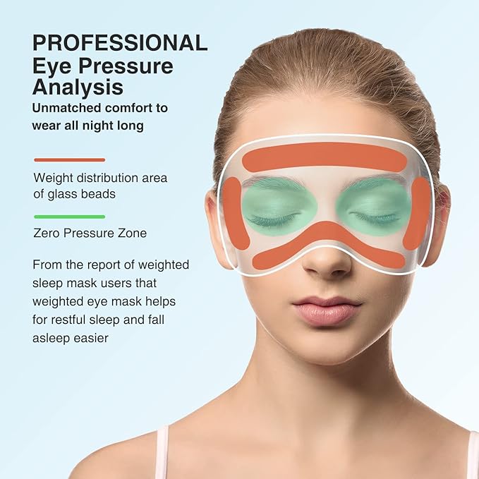 YFONG Weighted Sleep Mask, Women Men 3D Eye Mask Blocking Lights Sleeping Mask and 12 Pcs Gifts for Women