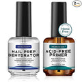 Morovan Professional Natural Nail Prep Dehydrate and Acid-Free Primer, Dehydrator for Acrylic and Gel Nail Polish, Non Acid Primer for UV Gels Fast Dry Superior Bonding Agent Gift Box Set