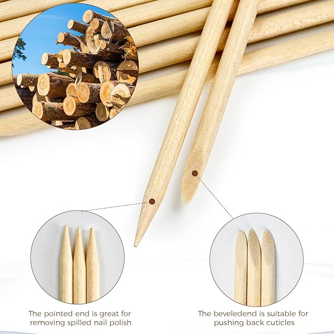 GOLD HONEY 180PCS Orange Sticks for Nails in Boxed - 4.5 Inch Double Sided Orange Wood Sticks for Nails Used - Professional Manicure & Cuticle Remover - Manicure Pedicure Tool