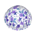 Violet Purple Rose Shower Cap For Women Adjustable Double Waterproof Layers Bathing Shower Hat Hair Protection Reusable Ladies Spa Salon Shower Hat