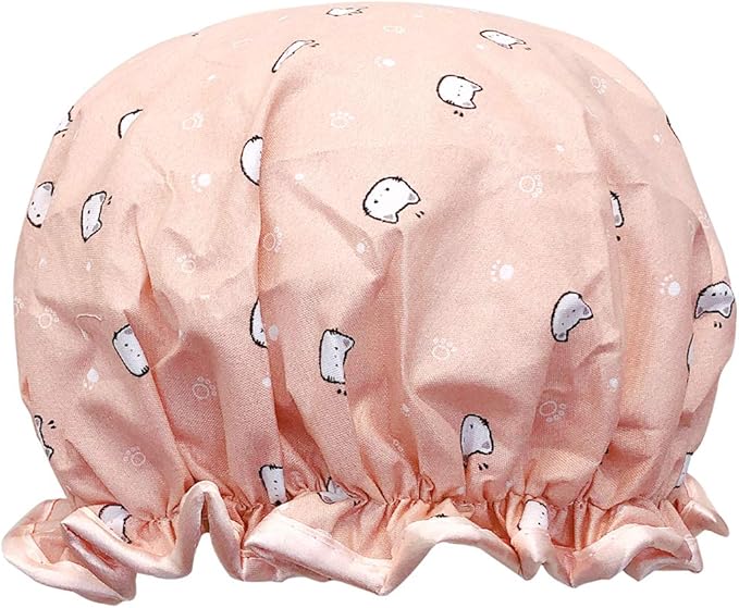 allydrew Reusable Women's Waterproof Shower Caps for Long Hair, Kitties