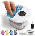 Collapsible Foot Spa Electric Rotary Massage, Heated Foot Bath with Bubbles and Temperature Control. Foot Bath Soak Tub with Remote, 16 Motorized Shiatsu Massage Balls & 16 Salt Bombs