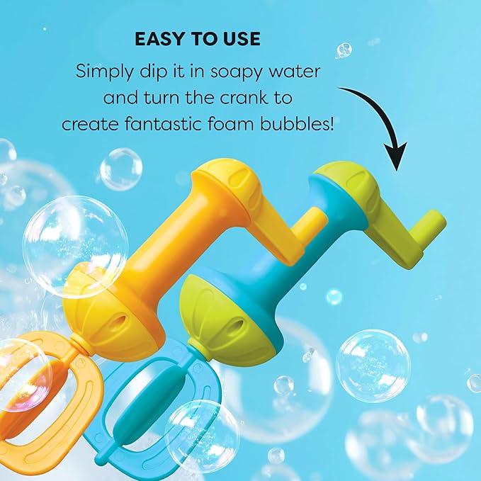 HABA Kids Bubble Bath Whisk 2 Pack - Bath Toys for Sensory Play, Motor Skill Development, Water Play and Bath Time Fun