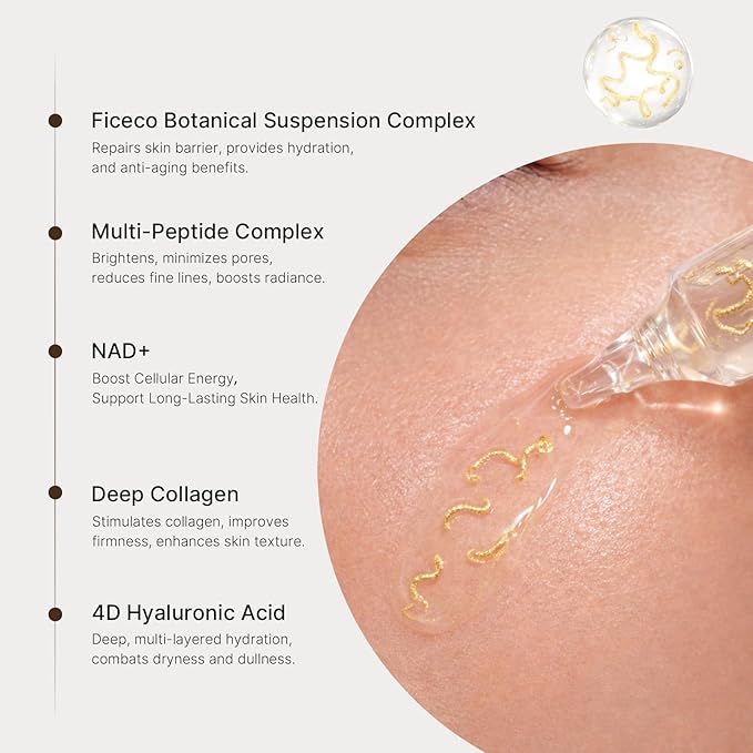 NAD+ Silk Peptides Serum for Face | Anti-Aging Facial Serum 85% Multi-Peptide Complex, Deep Collagen, Niacinamide and 4D Hyaluronic Acid for Wrinkles, Fine Lines & Radiance 25 Pcs