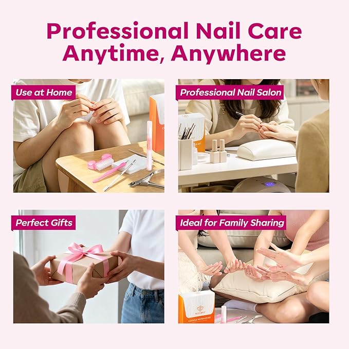 Modelones Cuticle Remover Kit Cuticle Remover Liquid & Cuticle Oil Cuticle Care Kit w/Cuticle Trimmer Cuticle Pusher & Cuticle Nipper for DIY Nail Manicure Removedor de Cuticula for Nail Care