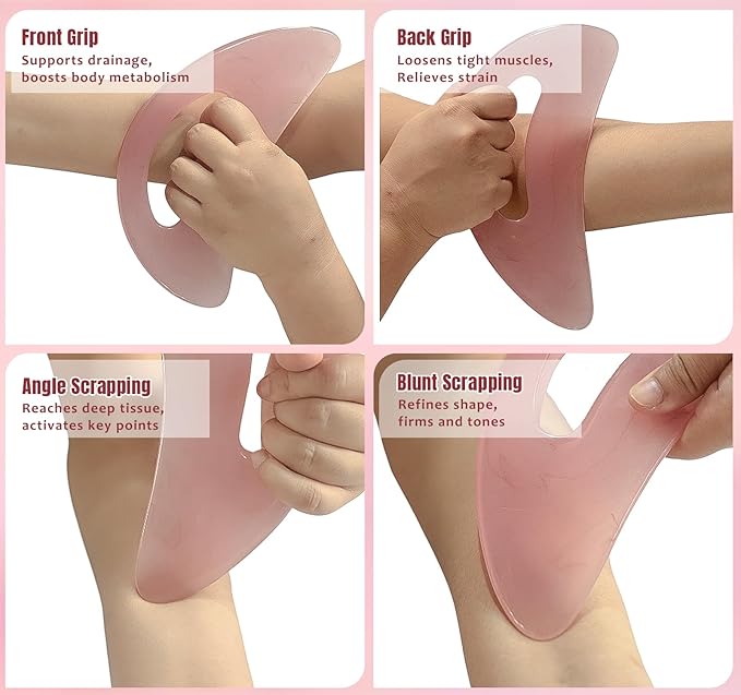RAAFI Large Body Gua Sha Tool for Cellulite Removal, Lymphatic Drainage and Muscle Relaxation - Easy Grip Gua Sha Body Massager Tool for Legs, Neck & Whole Body. Resin