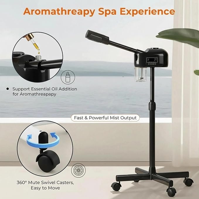 Facial Steamer, Professional Facial Steamer with Hot Mist for Esthetician, Facial Steamers Home Facial Spa, Face Steamer for Facial Deep Cleaning – Professional Home Facial Spa Steamer with Hot Mist.