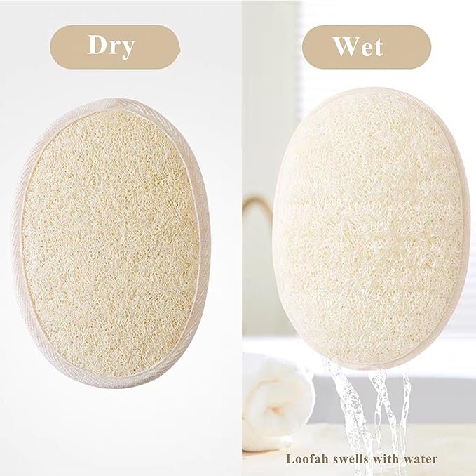 [Pack of 6] Loofah Sponge Pads Natural Organic Bath Luffa Sponges Pads Natural Bath Shower Loofah Body Scrubber Sponges for Exfoliating Your Skin