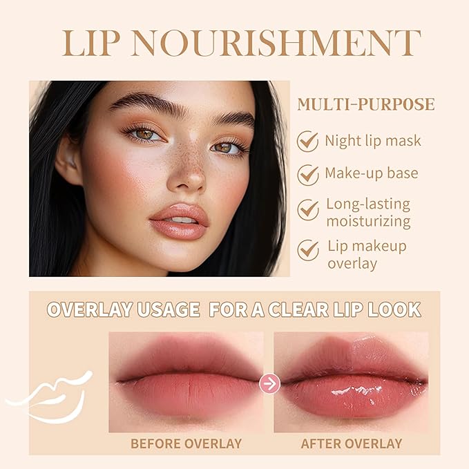4 PCS Lip Glossy Butter Nourishing Balm,Lightweight,Non-Sticky,Long-lasting Lip Care Set