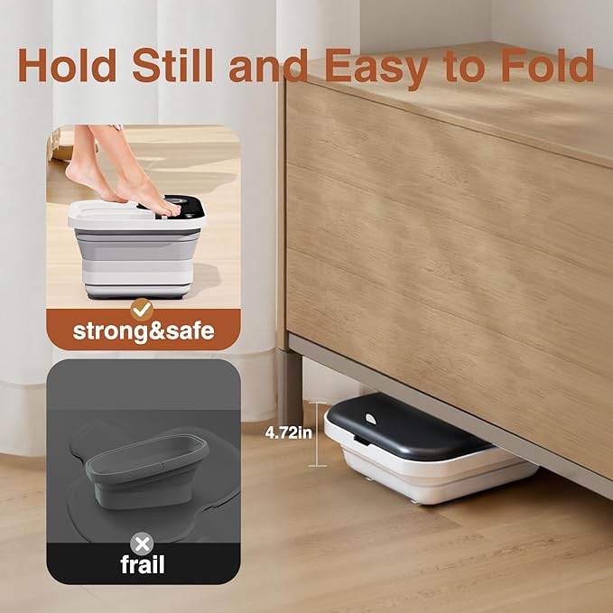 Pedicure Foot Spa with Bubble and Heat,Collapsible Foot Soaking Tub with Remote Control,Pedicure Tools for Feet,Foot Bath Soak Tub Gifts for Mens/Women,Mom/Dad