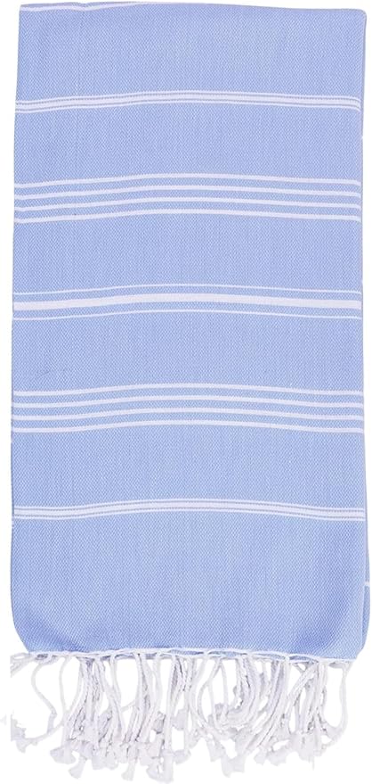 Turkish Towels Cotton Bath Beach Spa Sauna Hammam Yoga Gym Hamam Towel Fouta Peshtemal Pestemal Blanket (Light Blue)
