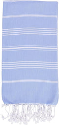 Turkish Towels Cotton Bath Beach Spa Sauna Hammam Yoga Gym Hamam Towel Fouta Peshtemal Pestemal Blanket (Light Blue)