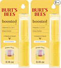 Burt's Bees Boosted Lip Balm Sheer Plus; Vitamin Lip Balm, Nourishing Vitamin C, E, and F Core; 24 Hour Moisture; Tint Free, Semi Glossy Finish; 100% Natural Origin; 1 Tube; 0.16 Oz. (Pack of 2)