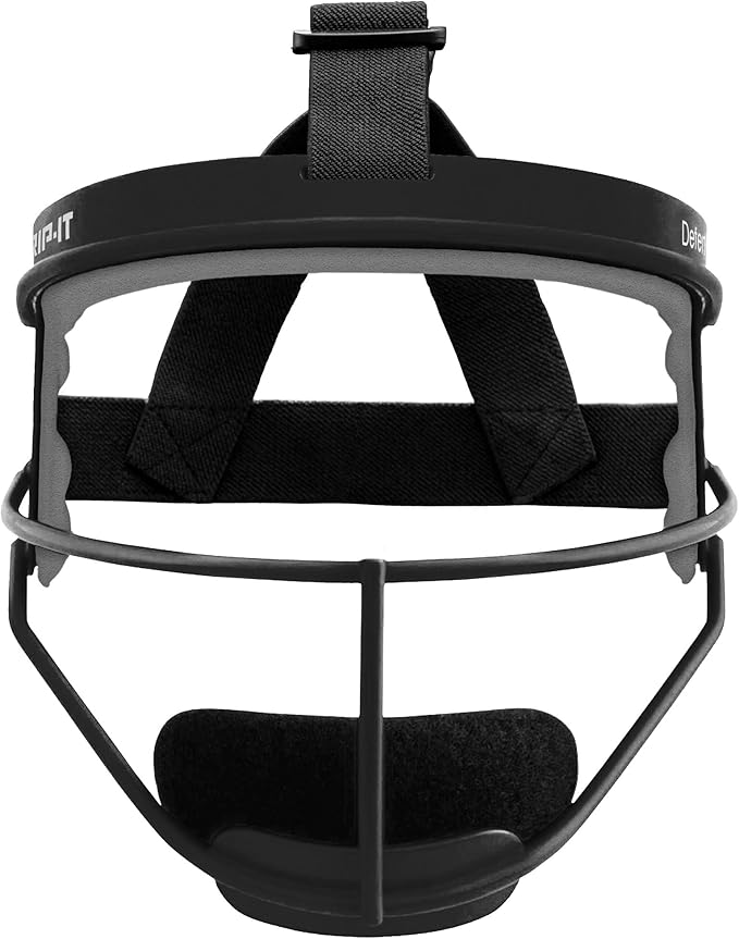 RIP-IT Original Defense Softball Face Mask, Lightweight, Protective Fielder's Softball Face Shield with Ponytail Strap & Soft Foam Padding
