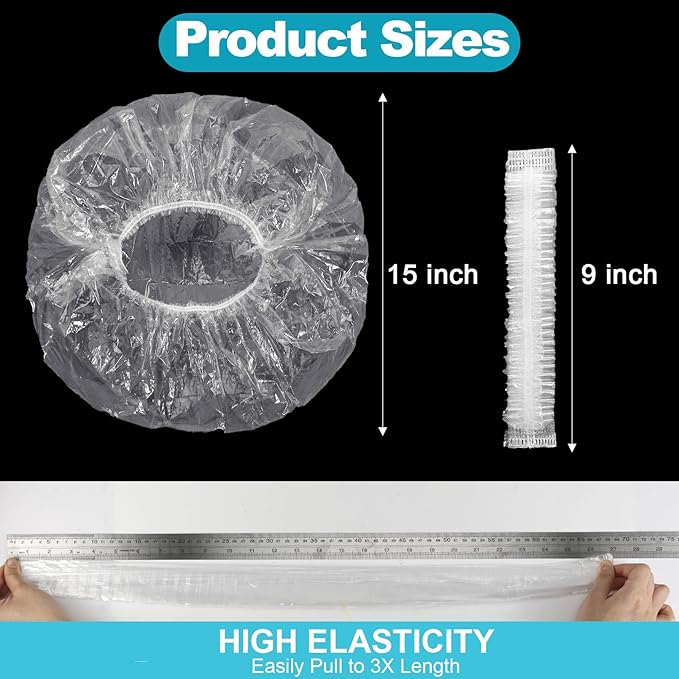 50 PCS Disposable Shower Caps - Extra Large, Waterproof Elastic, Thick Hair Caps For Bath & Spa