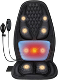 Back Massager with Heat with 8 Motors, Massage Chair Pad, Seat Massager with Back Traction for Full Body Massage, Massage Cushion for Home/Office/Easter