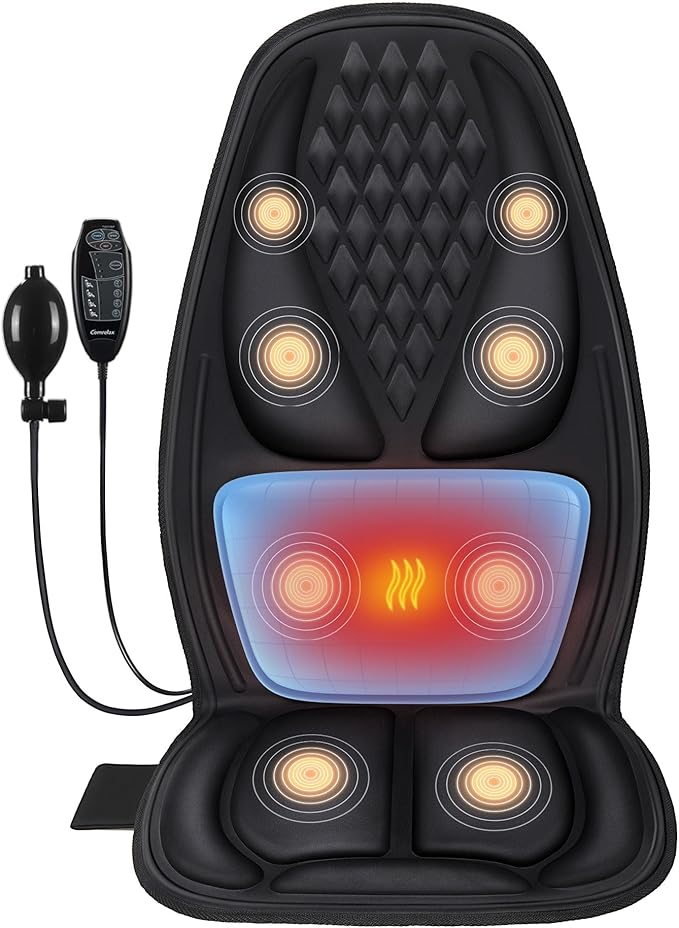 Back Massager with Heat with 8 Motors, Massage Chair Pad, Seat Massager with Back Traction for Full Body Massage, Massage Cushion for Home/Office/Easter