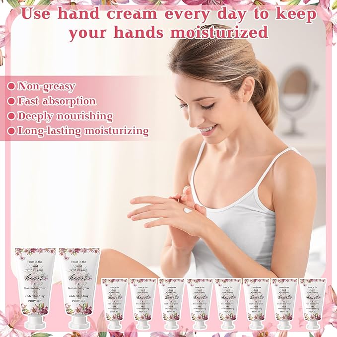 50 Pack Christian Hand Lotion Bulk Gifts for Women Mother's Day Gifts Bible Mini Travel Hand Lotion for Women Church Appreciation(Christmas)