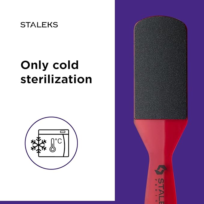 STALEKS PRO Expert 10 Type 2 Plastic Foot File (80/120 Grit) – Ergonomic Double-Sided Pedicure Tool for Corns & Medium Roughness Skin