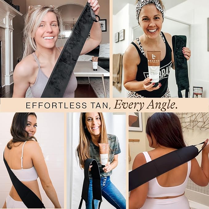 Self Tanner Back Applicator - Ultra Soft Sunless Tanning Applicator for the Perfect Streak-Free Fake Tan, Velvety Soft Tanning Lotion Applicators, Reusable, Use With Any Self Tan Product