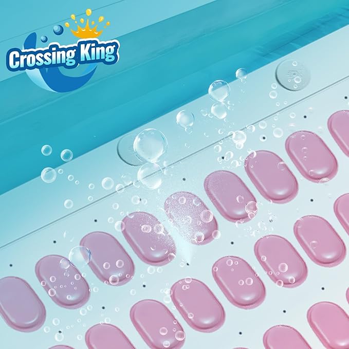 Crossing King Bubble Bath Mat Tub Spa Massager, Portable Spa Bubble Bath Massager with Upgraded Powerful Suction Cup, Electric Air Pump, Pillow and Remote Control for Relaxation 45 * 17in (Pink)