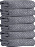 JML Bath Towel, Microfiber Bath Towels Set 6 Pack (30" x 60") - Large Size, Extra Absorbent, Quick Drying, Grey Diamond Embossed