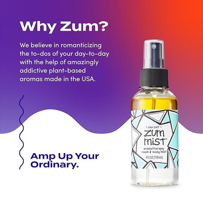 Zum Indigo Wild Mist Room & Body Spray - Aromatherapy Essential Oil Spray - Natural Body Mist & Room Spray - Sea Salt Scent - 4 fl oz