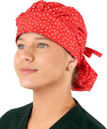 Sparkling EARTH Banded Bouffant Surgical Scrub Ponytail Working Caps and Built-in Sweatband - 100% Cotton - Made in The USA
