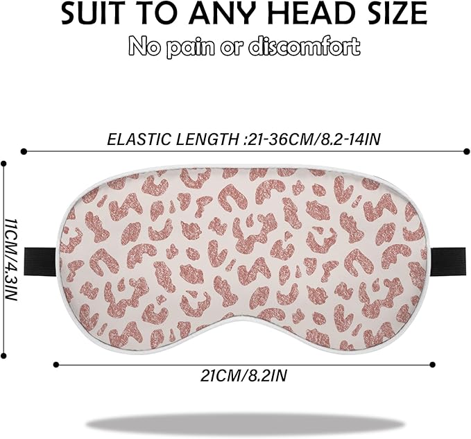 2 PCS Sleep Eye Mask Silk Sleeping Soft with Elastic Strap Eye Sleep Shade Cover for Cute Aesthetic Unisex Women Girls for Airplane Travel Nap-Leopard