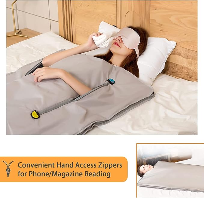 Home Sauna Blanket, Detox Slimming Heated Blanket with Remote Control, 95-176°F Temperature Range, for Home Therapy, Detox, Sweat Steam, Body Sauna