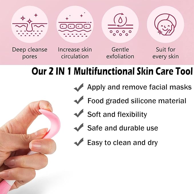 Facial Cleansing Brush,Pore Cleaning Brush Silicone for Skincare(2Pcs)