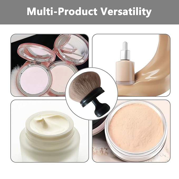 Body Makeup Brush Extra Large Oval Self Tanning Brush Multipurpose 74mm Wide-Headed Self Tanner Kabuki Sunscreen Brush for Legs Body Sunless Tan Streak Free Applicator(Black)