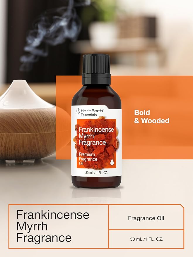 Horbäach Frankincense Myrrh Fragrance | 1 fl oz (30ml) | Premium Grade Fragrance Oil | for Diffusers, Candle and Soap Making, DIY Projects & More