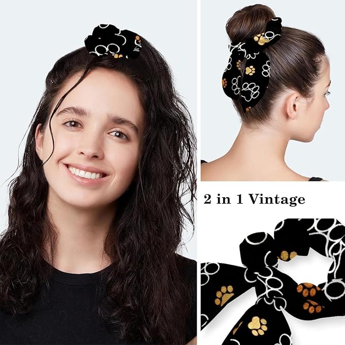 Ethnic Aztec Pattern Adjustable Scrub Cap Hat with Button, Working Hat Sweatband with Bow Hair Scrunchy for Woman