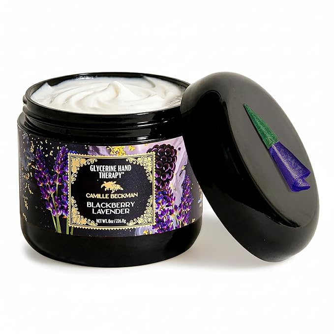 Camille Beckman Glycerine Hand Therapy Cream, Blackberry Lavender, 8 Ounce