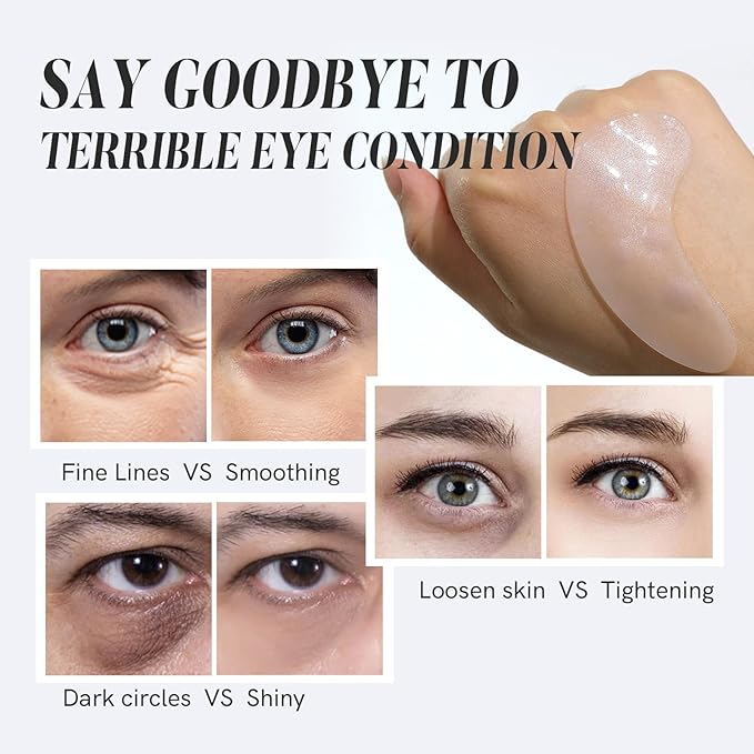 PEAUAMIE Under Eye Patches Collagen and Peptide Eye Mask for Dark Circles and Puffiness,Face Mask Skin Care Products 30 Pairs