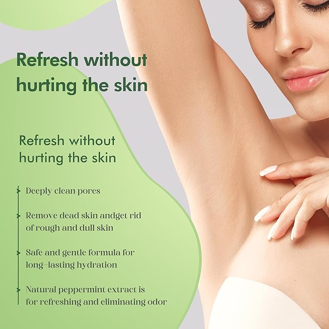 Armpit Detox and Scrub with Shea Butter and Coconut 8.82oz-Exfoliating Scrub with Natural Ingredients for Removing Odor, Deep Cleansing and Exfoliating, also for Legs, Knee, Feet, Hands and Body